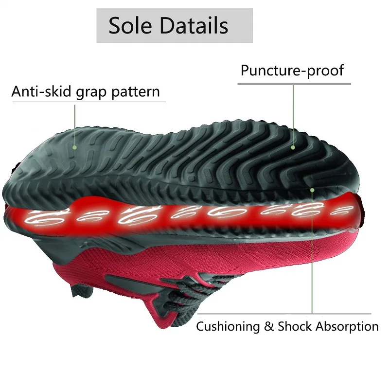 SUADEX защитная обувь мужские кроссовки со стальным носком дышащие уличные