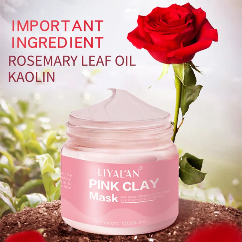 

Skin Care 120g Pink Clay Mask Washing Face Mud Mask Nourishing Whitening Anti-wrinkle Pore Cleaner Mud