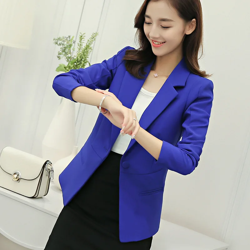 

Candy color Fashion elegant pink blazer women Autumn casual simple solid business work blazzer mujer Fashion blaser suits