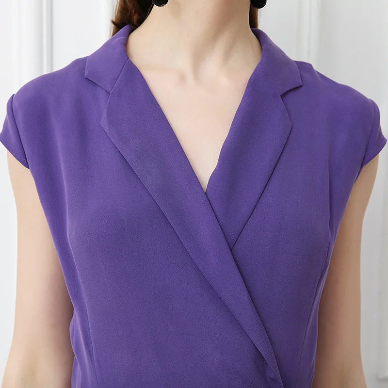 Женское офисное платье-карандаш VOA однотонное платье фиолетового размера плюс с