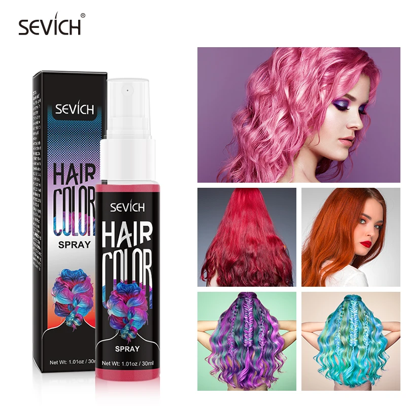 

Sevich 8 Color Temporary Hair Dye Spray Unisex One-time Instant Hair Dry Color Liquid DIY Fashion Beauty Makeup 30ml