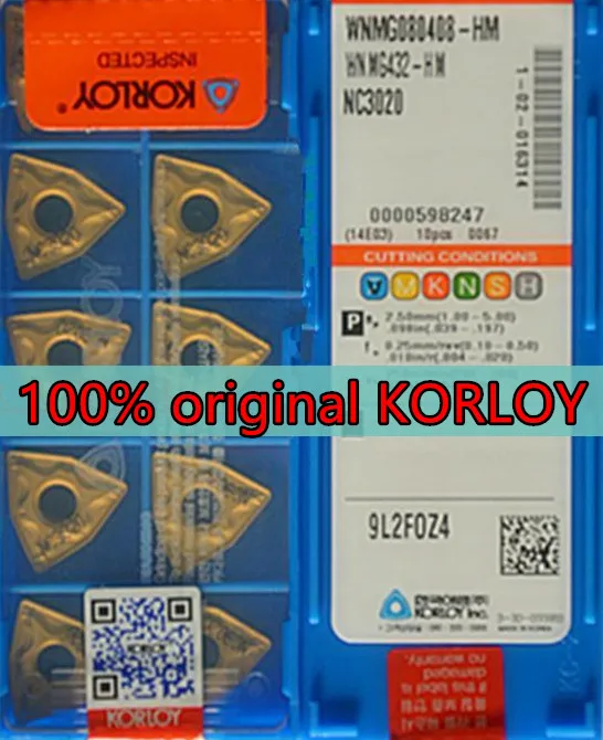 WNMG080404 WNMG080408 NC3020 NC3030 NC3120 100% оригинальные KORLOY карбидная обработка
