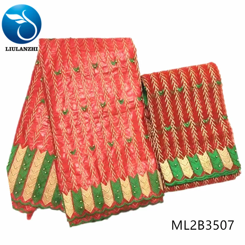 ML2B3507 LIULANZHI Нигерия Базен кружевная ткань для платья новое поступление Базен riche с бисером вышивка riche getzner ткань 7 ярдов ML2B35 - Цвет: ML2B3507