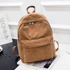 Модный вельветовый женский рюкзак, однотонный школьный ранец для девочек-подростков, женская сумка