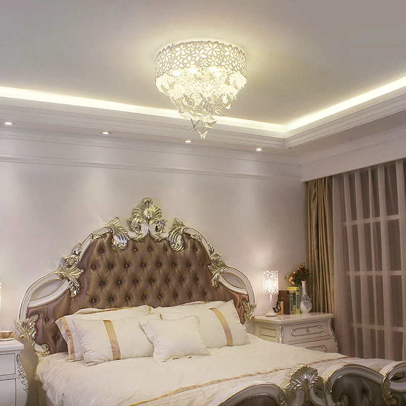 Потолочный светильник для спальни романтическая теплая лампа с белыми