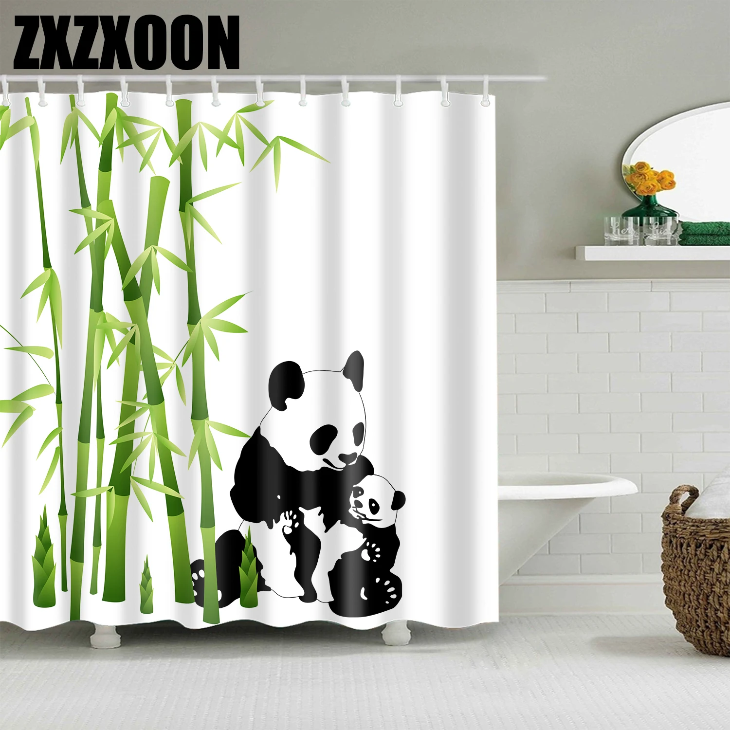 

Cartoon Animals Cat Panda Elephant Shower Curtain Bathroom Curtain Frabic Waterproof Polyester Bath Curtains for Bathroom