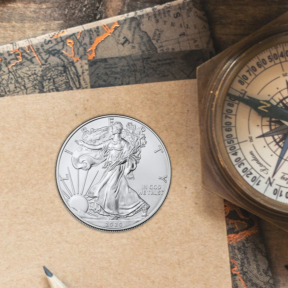 Коллекция 2020 американская памятная монета размером 40 мм x 3 с серебряным