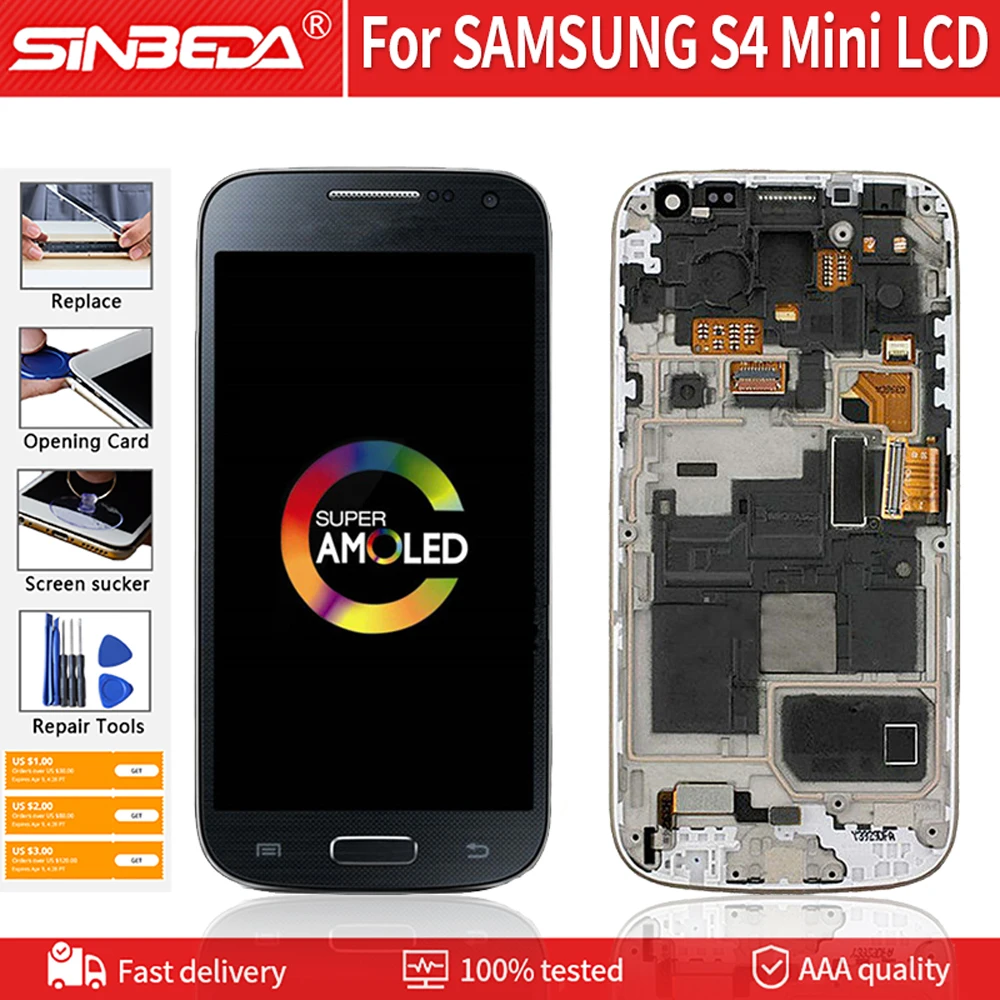

Дисплей с тачскрином Sinbeda для Samsung Galaxy S4 Mini, AMOLED