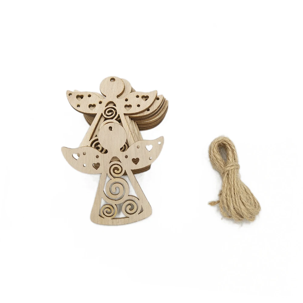 10 шт. деревянные рождественские украшения необработанные кусочки для