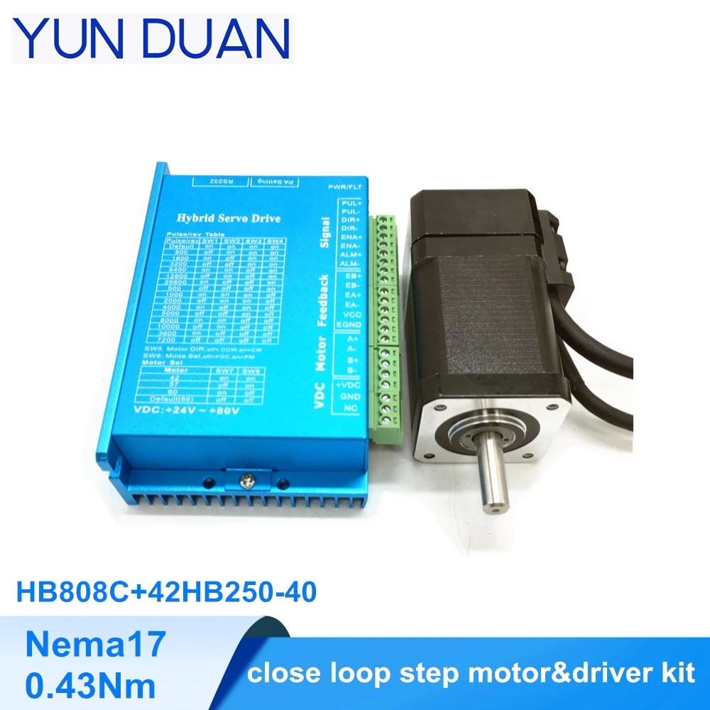 60Oz in DC мотор Гибридный энкодер 0.43Nm Nema17 драйвер комплект 2 фазы 42 мм close loop шаговый
