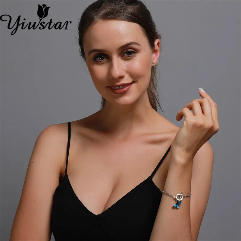 

Statement Butterfly Bracelets Unique Aesthetic Butterfly OT Buckle Chain For Women Girl Cuff Bracelet Elegant Bff Jewelry Gift