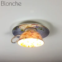 modern led ceiling light nordic lamps for living room ceramics cup lighting flush mount ceiling lights kitchen chinese fixtures