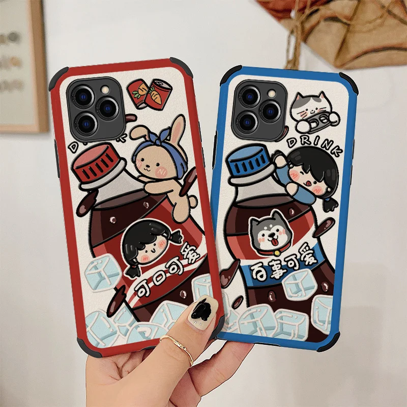 

Cool Soda Girl Phone Case For iPhone 11 11pro 11promax Pro Max Liquid Silicone Cover