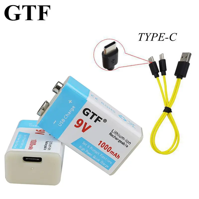 

Readable li-ion stack, gtf, 9v, 1000mah, usb, type-c, toy, remote control, lithium battery, dropshipping