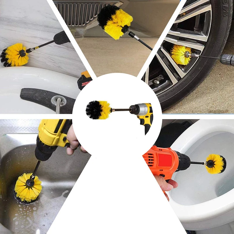 13 шт. насадка для сверлильной щетки скрабы Чистящая Щетка мощный скруббер Набор