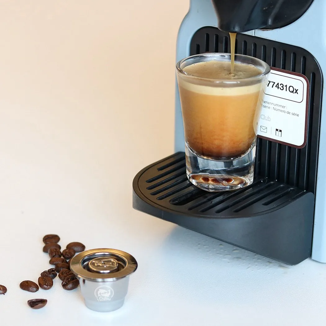 

2021 Espresso Capsulas De Cafe Recargables Nespresso Stainless Steel Square Hole Nespresso Refillable Capsule Reusable Pods