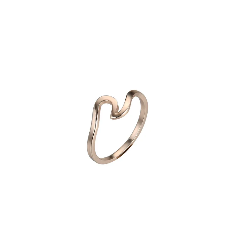 Fashion Simple Rings Jewelry Wave Wedding Ring For Women Jewelry Accessories Rose Gold Gold Engagement Anello ondulato