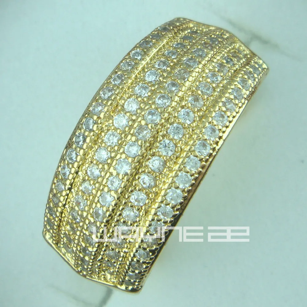 18 карат золото GF обручальное женское одноцветное Кольцо R155 Размер ремешка M-S -