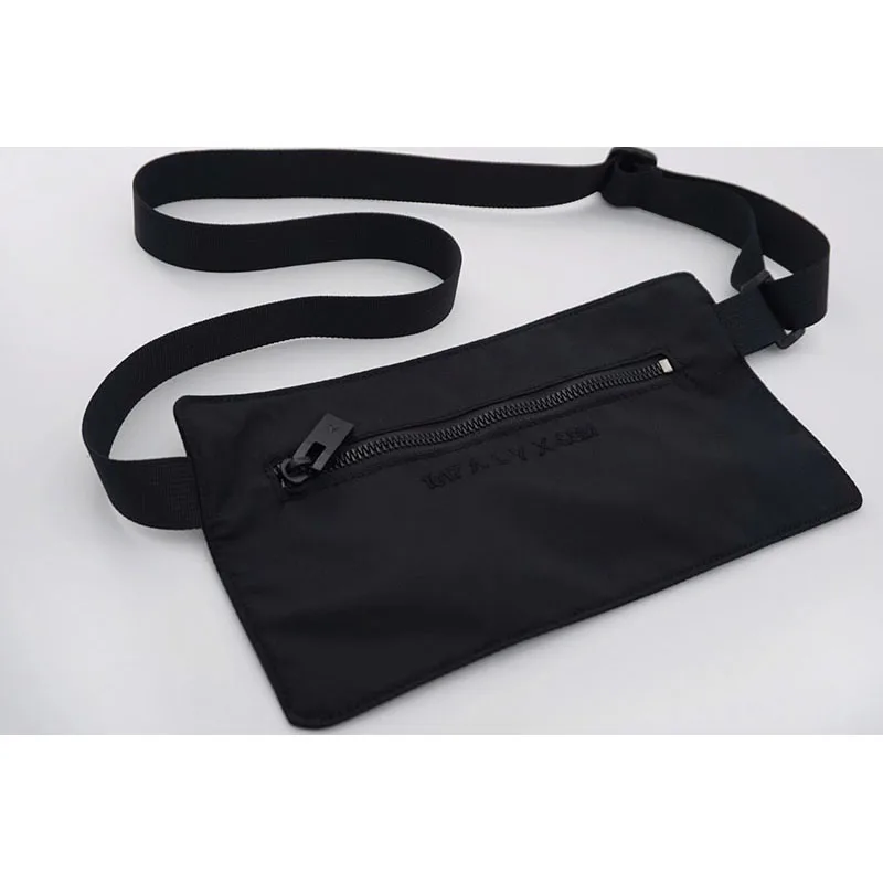Bolso de cintura de alta calidad para hombre y mujer, bolsa de mensajero con cremallera y letras, color negro, 1017