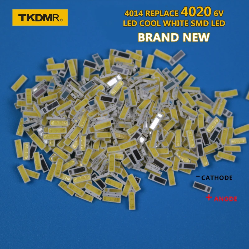 TKDMR 30 шт./лот 4014 4020 SMD светодиодные бусины Холодный белый 1 Вт 6 в ма для ТВ/ЖК