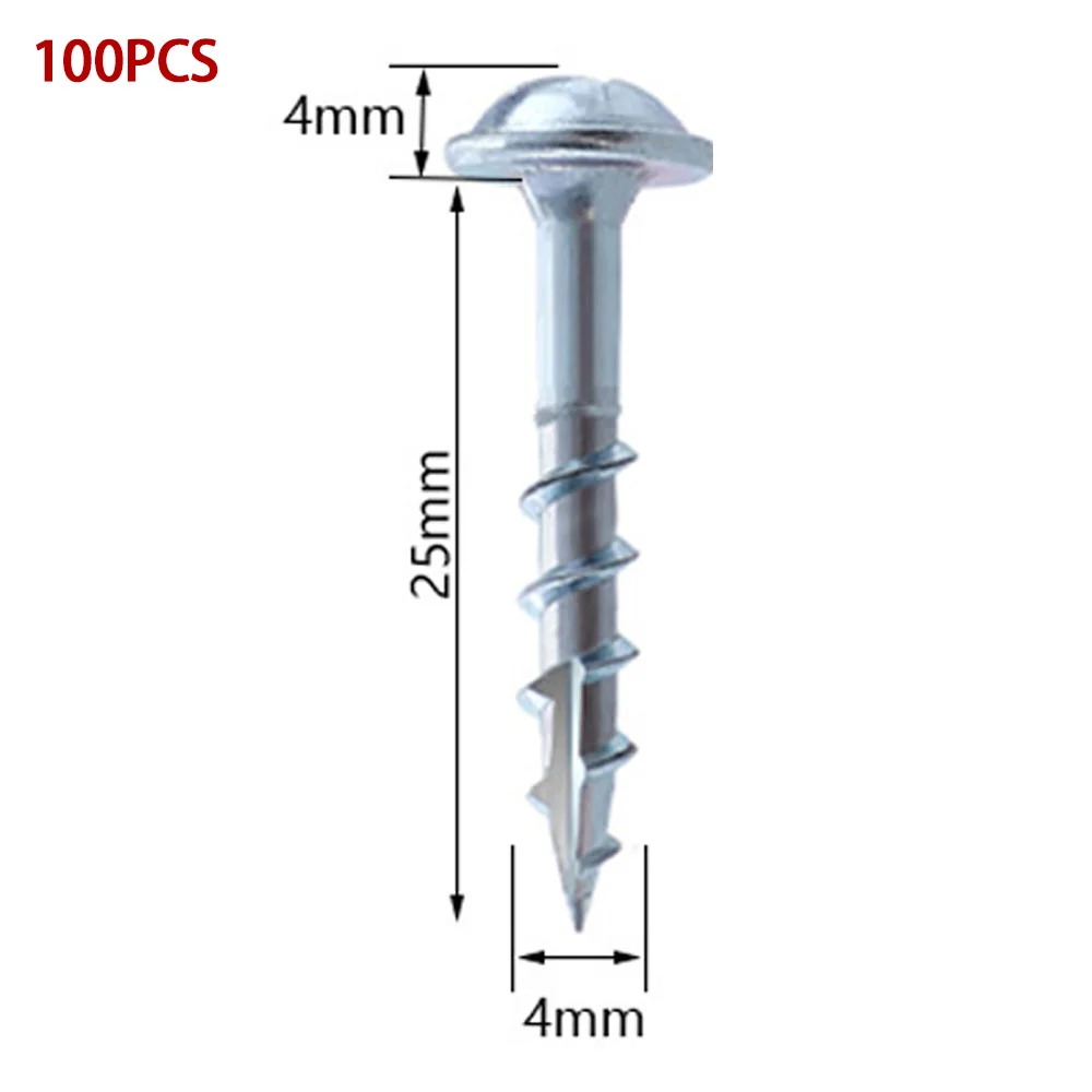 

100pcs Pocket Hole Screws 25mm Coated Cross Self Tapping Screw ST4 Drive Screw For Pocket Hole Jig System Woodworking Tool