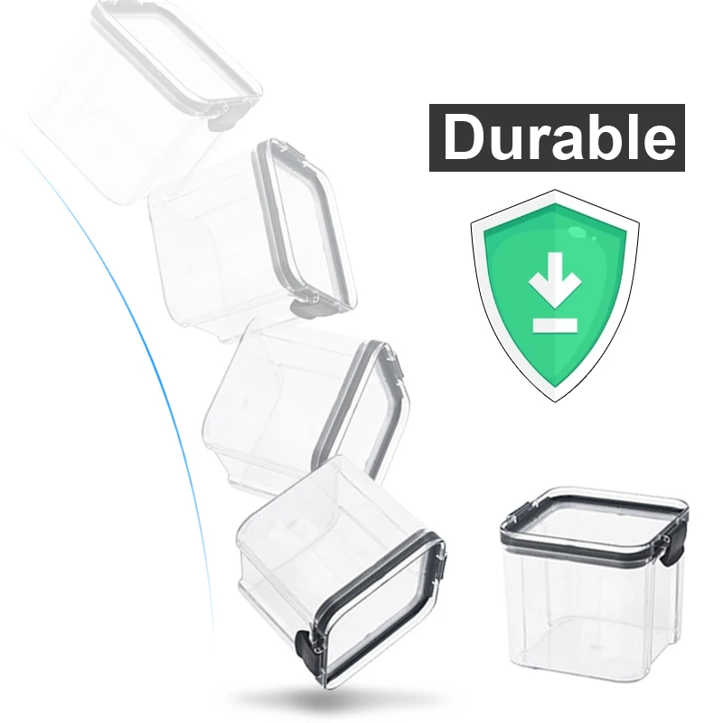 

Transparent Sealed Cans durable Storage tank with cover Cereal storage tank waterproof Plastic Kitchen Refrigerator Storage Tank