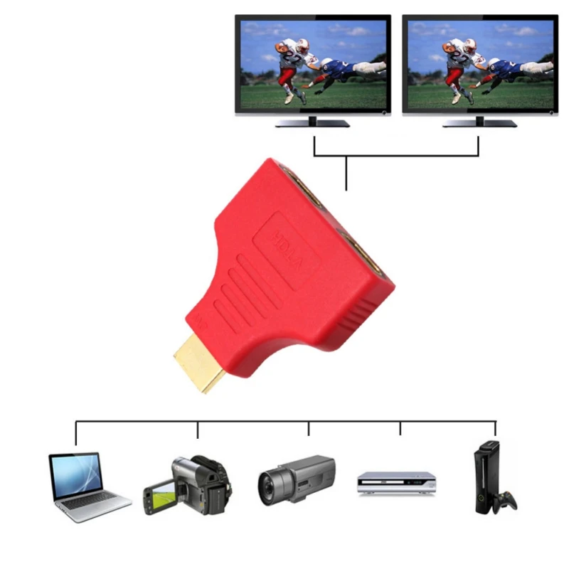 Smart and Compact Splitter For HDMI Male To 2 Female 1080P 1 In Out Switch Switcher Extender Adapter Converter |