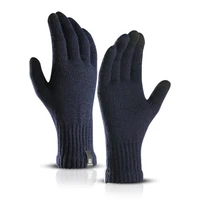 hot mens knitted gloves winter autumn male touch screen gloves high quality plus thin velvet solid warm mittens free shipping