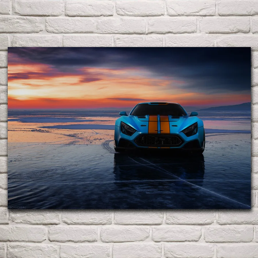 Крутой Дрифт настроенный спортивный автомобиль пляжный закат искусственная