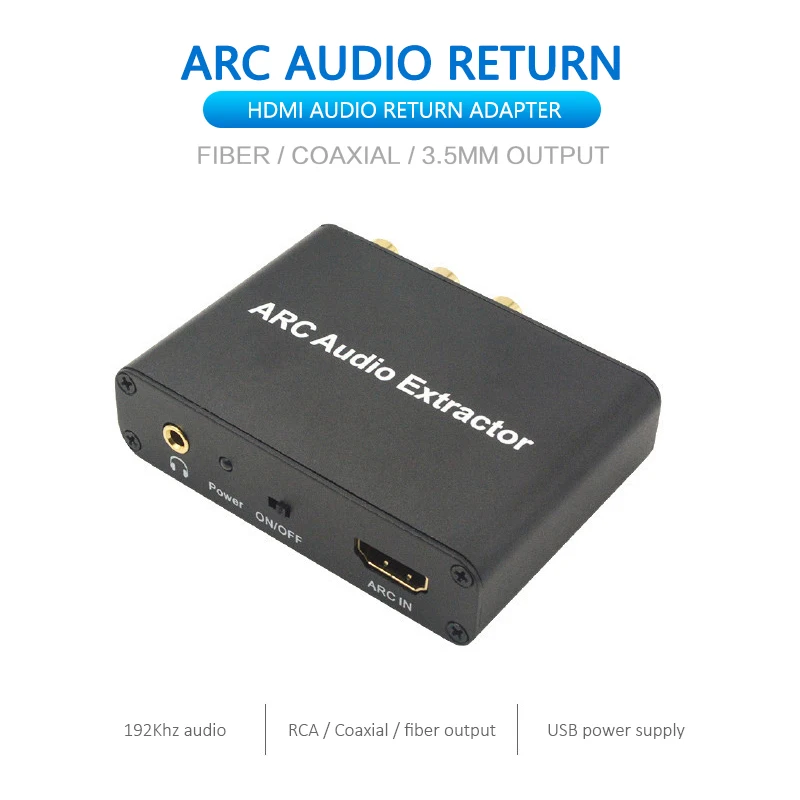 

Алюминиевый ARC HDMI-совместимый аудио экстрактор цифро-аналоговый аудио преобразователь AUX SPDIF коаксиальный RCA выход 3,5 мм