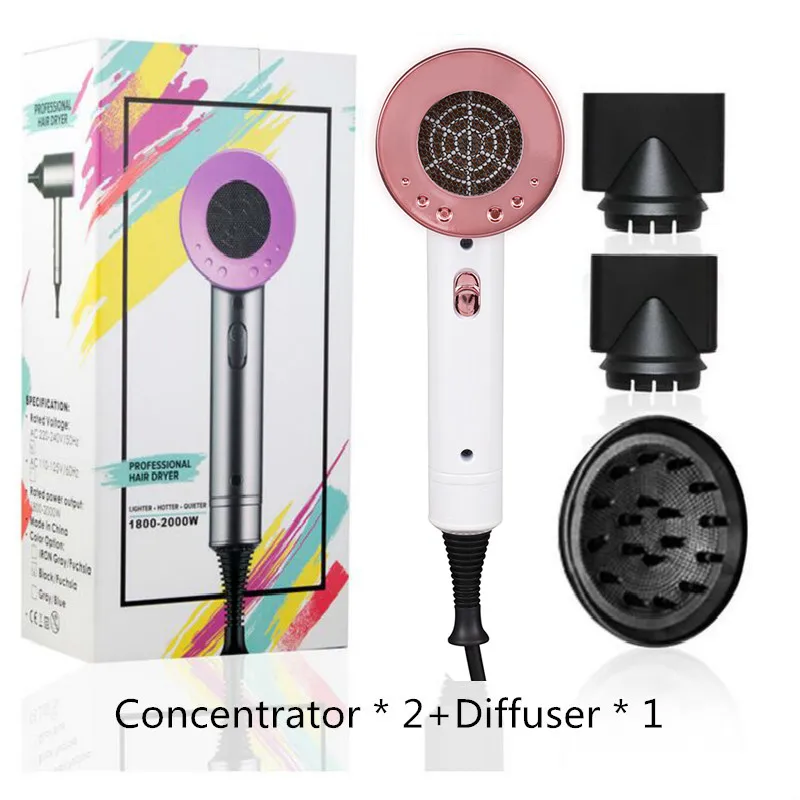 

2000W Hair Dryer Professional Hair dryer Strong Wind Salon Dryer Hot &Cold Negative Ionic White Hammer Dryer Free shipping