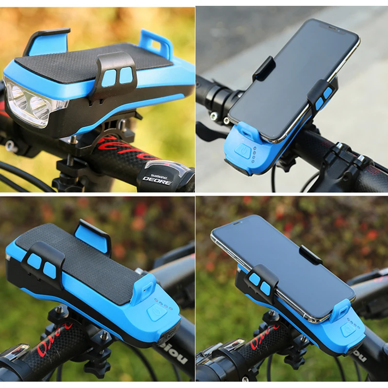 

Bicycle Light USB Solar Charging 5 IN 1 Multifunction Horn Phone Holder Front Lamp Flashlight For Bike Led Bicycle Light lantern