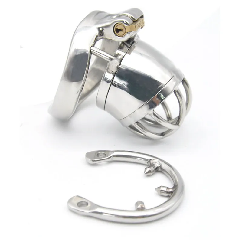 Мужское устройство верности из нержавеющей стали с зазубренным кольцом гей