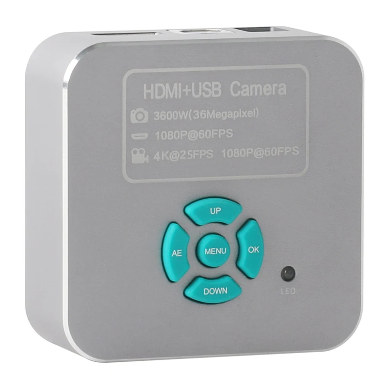 

36MP 4K HDMI USB Digital Video Microscope Camera Adjustable Magnification Zoom C-mount Lens LED Light For PCB Chips Repair