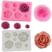 bloom rose silicone cake molds 3d flower fondant mold cupcake jelly candy chocolate decoration baking tool moulds