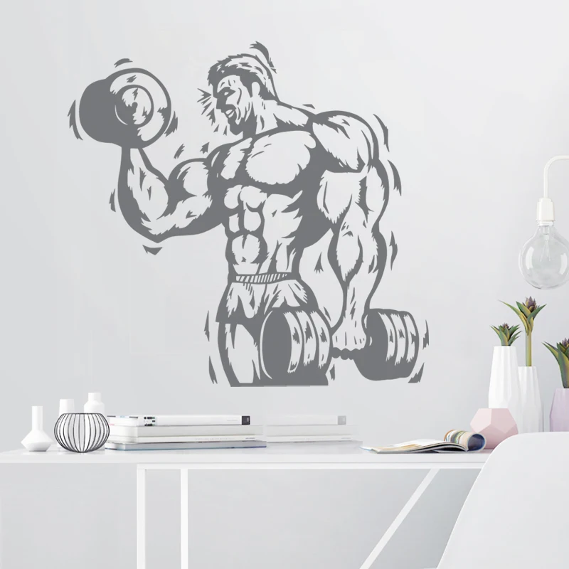 Фитнес наклейка для тренажерного зала гантели Стикеры бодибилдинга виниловые