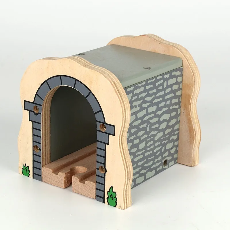 Деревянный поезд части дорожек совместимы трек сцена детские игрушки подарки