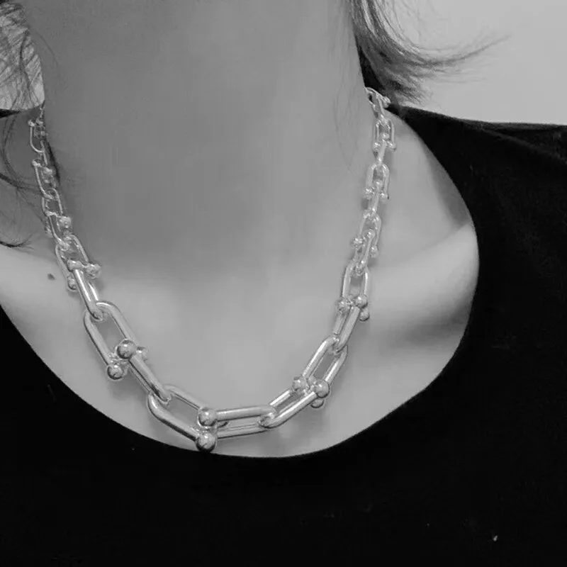 

Official 925 Silver U-shaped Couple Necklace For Men And Women, Fashionable And Romantic, As A Gift For Your Lover