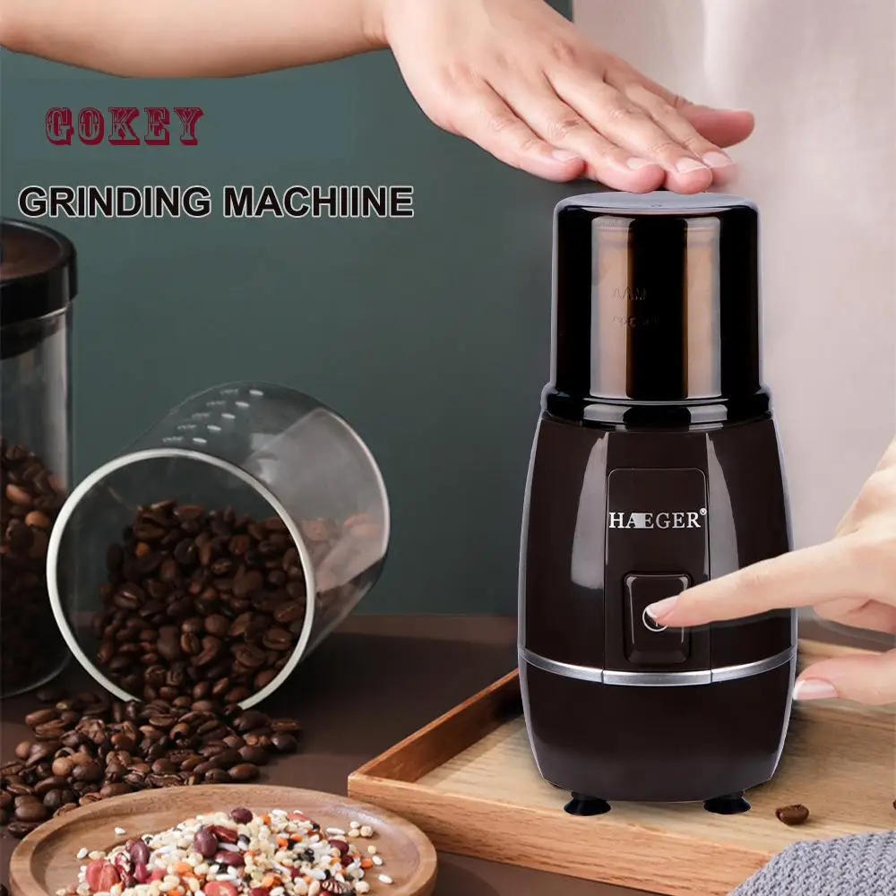 Enlarge Automatic Coffee Bean Grinder Portable Beater Household Dry Mill Grinding Machine One Machine Multi-purpose Turkish Coffee