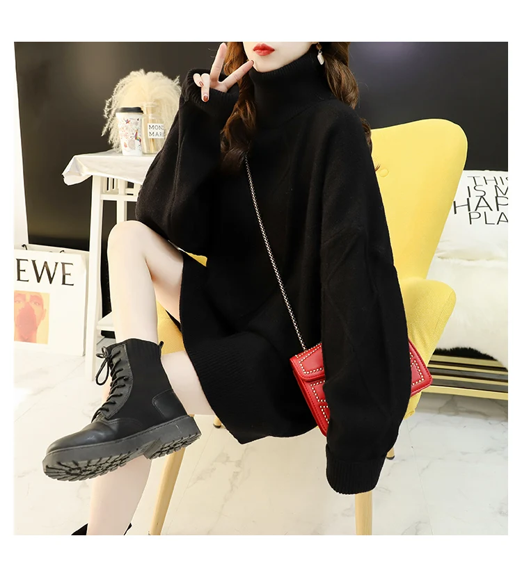 

New Women Sweater Pullover Female Knitting Overszie Sweaters Long Sleeve Girls Loose Elegant Knitted Thick Outerwear Plus Size