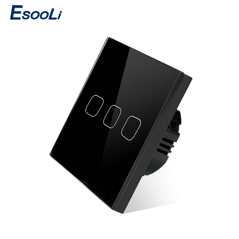 Esooli стандарт ЕС/Великобритания 3 банда 1 способ сенсорный переключатель Серый