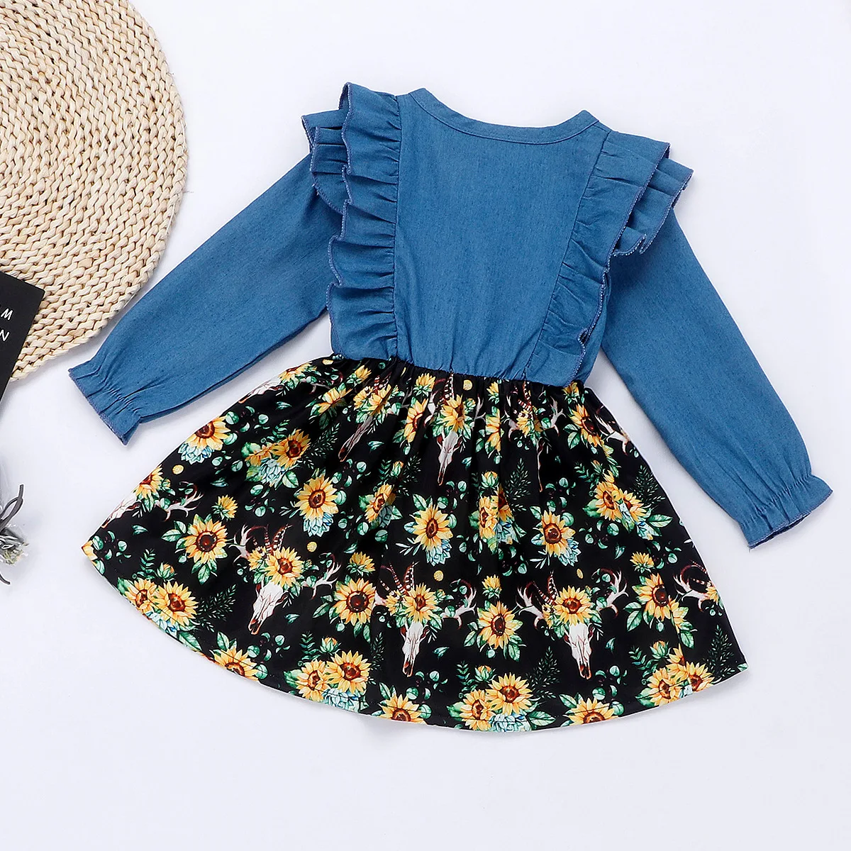 Демисезонные детские комплекты 2020 повседневное джинсовое пасхальное платье