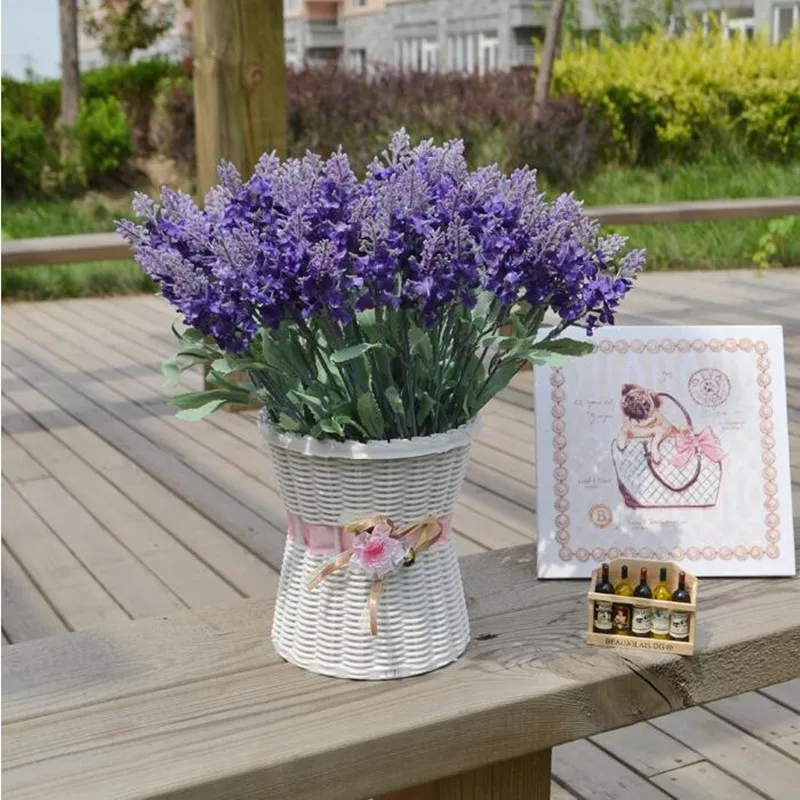 

9Pcs/lot Artificial Lavender Rayon Silk Flower Desktop Fake Flower for Wedding Decoration Party Decoration Photo props