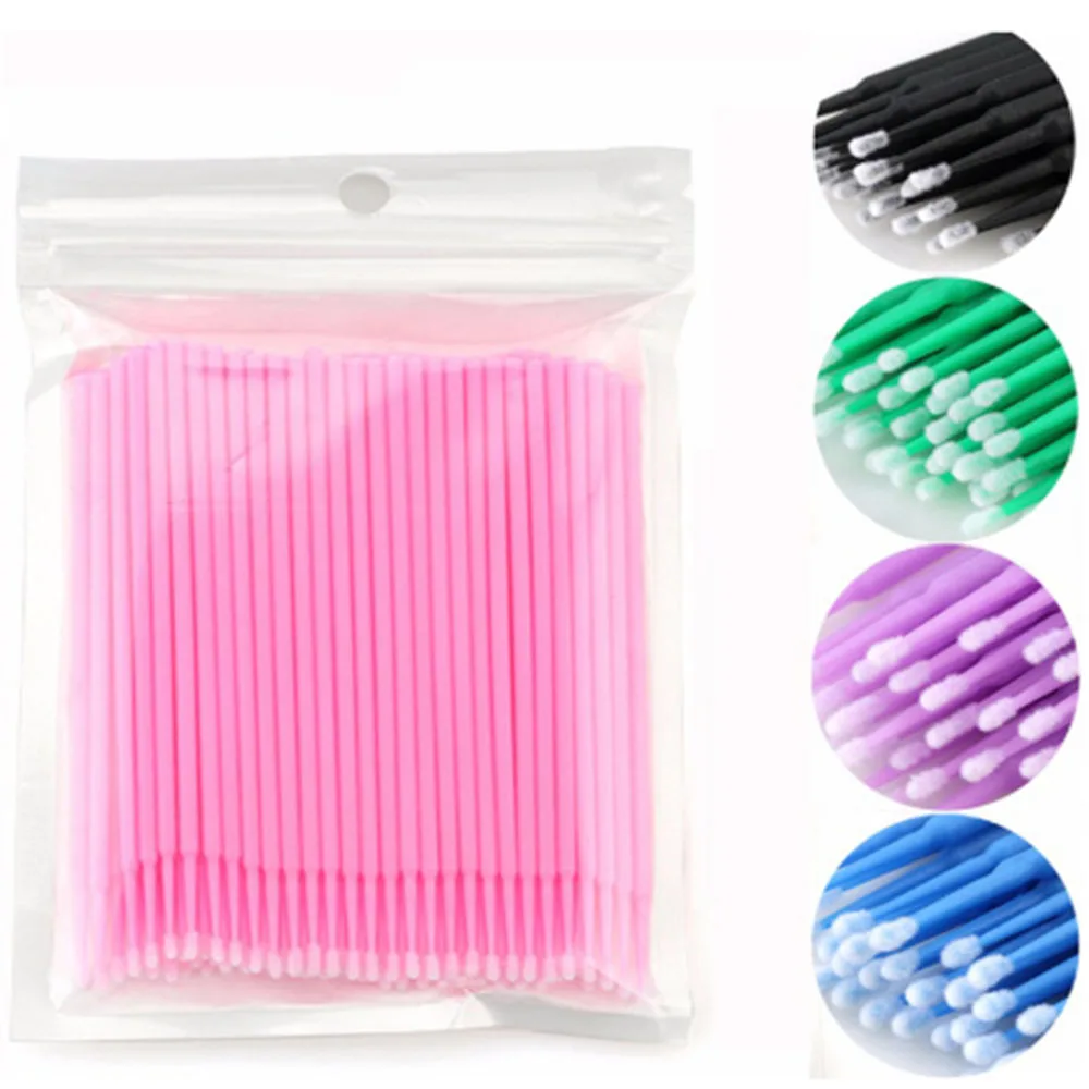 

100PCS/Bag Disposable Micro Brush Eyelashes Extension Individual Lash Removing Swab Micro Brush For Eyelash Extension Tools
