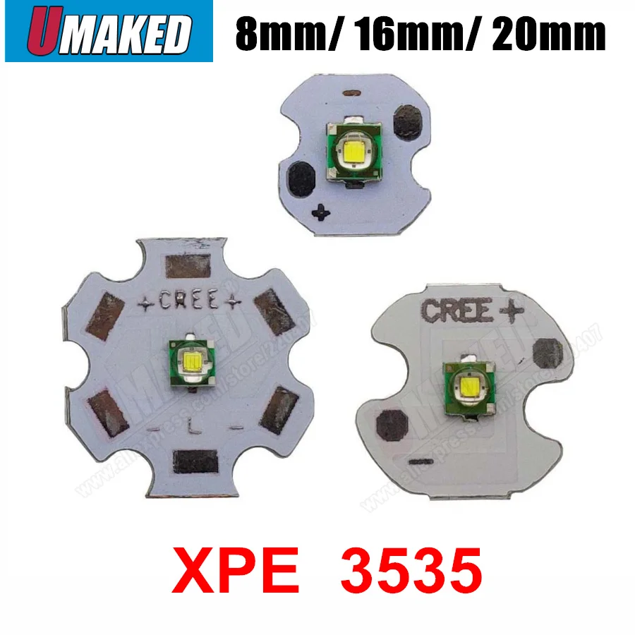 3W 3535 CREE XPE LED Emitter diodes bead WW/W/R/G/B/RGB High Power LED chip on 16mm/ 20mm PCB For Bicycle/Head lamp