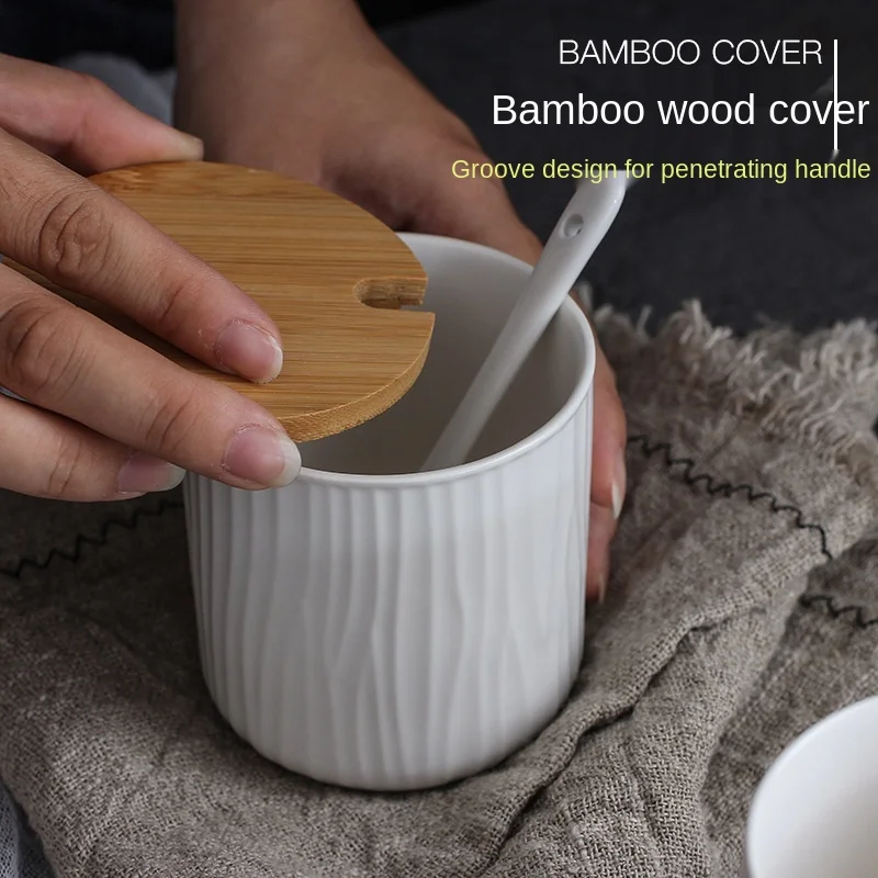 nordic ceramic three piece creative spice jar spice box set kitchen household salt shaker sugar bowl spice rack gadget set free global shipping