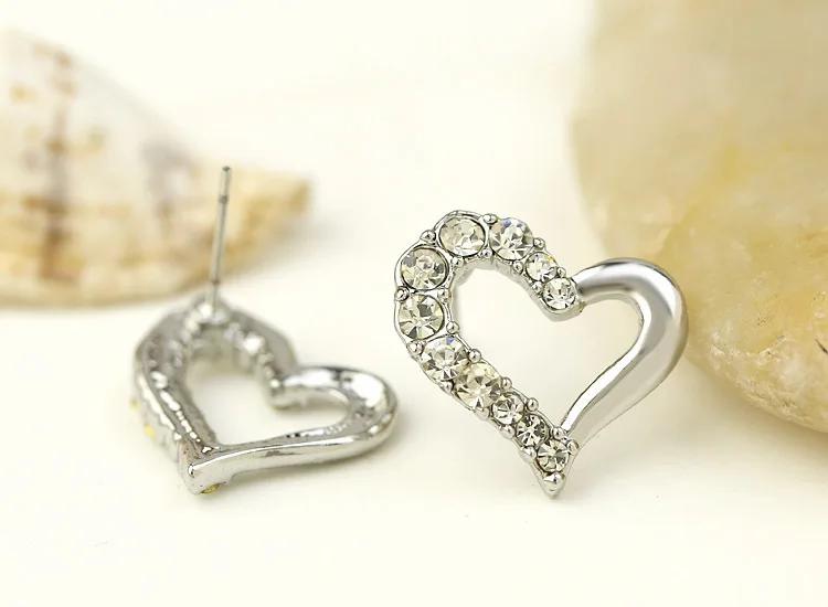 Новая Мода Двойное сердце ожерелье и серьги кристалл наборы ювелирных изделий