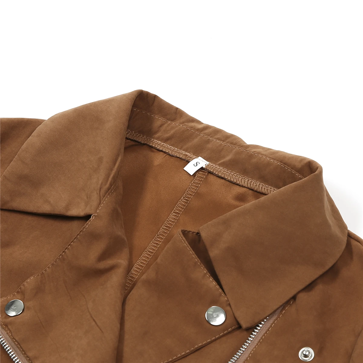 

Hot Sale Women's Jacket Flight Coat Zip Up Windbreaker Lady Solid Fashion Biker Slim Fit Tops Outwear Clothes