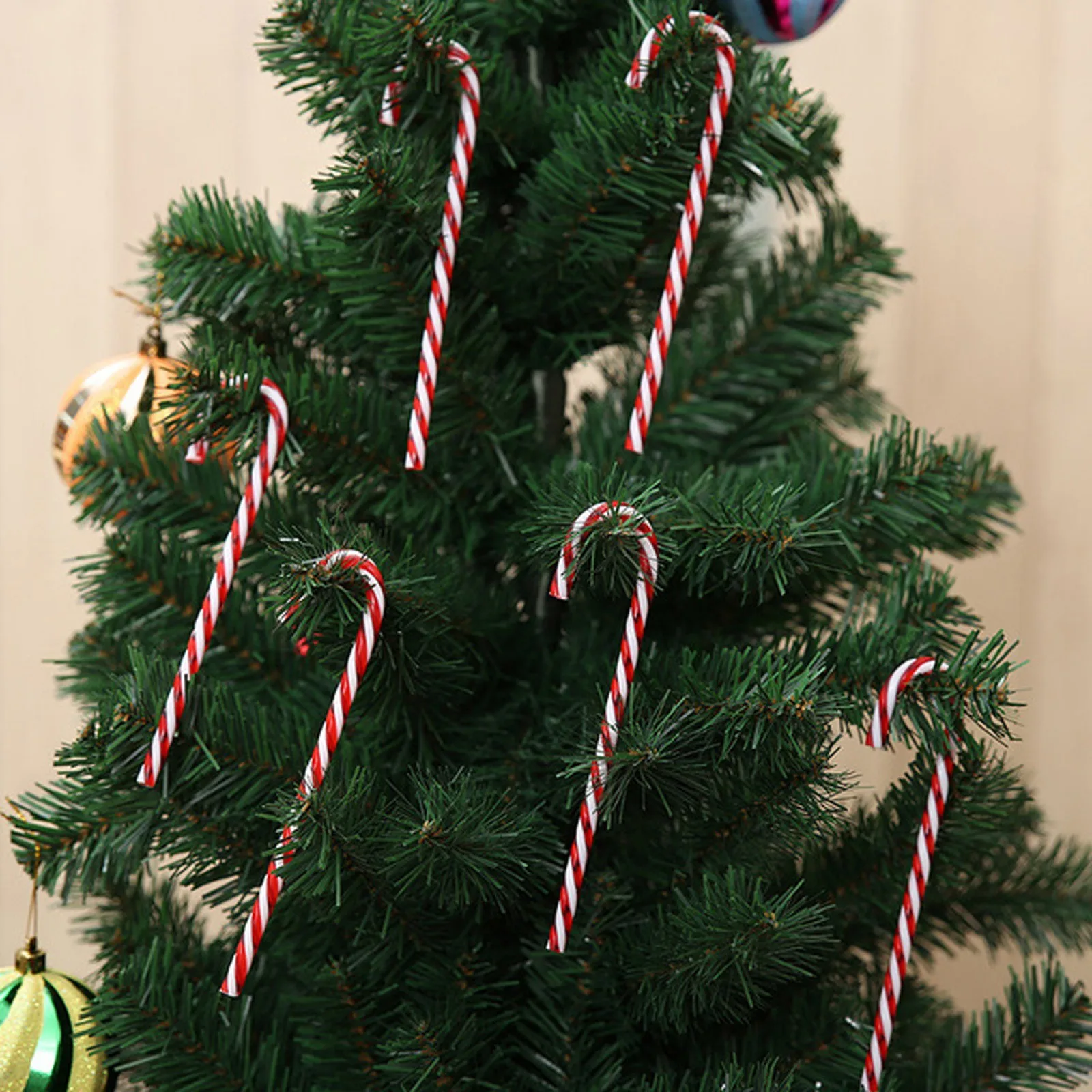 

12pcs Christmas Tree Hanging Candy Cane Stool Decoration Christmas Tree Pendants Home Decorations Children's Toys Cut Cake#p3