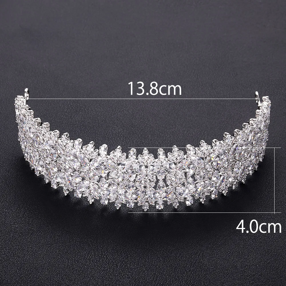 Jankelly Модные женские свадебные головные уборы с кубиком циркония оптовая продажа